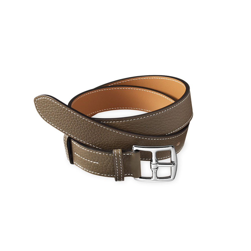 Hermes Etriviere 32 womens leather belt in taurillon clemence leather H046231CK18