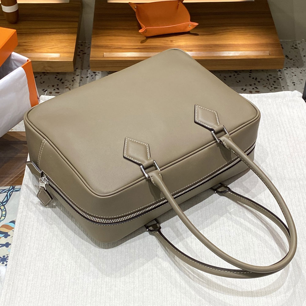 Hermes Plume 28 Bag Grey Swift H083082C004 - Photo-4