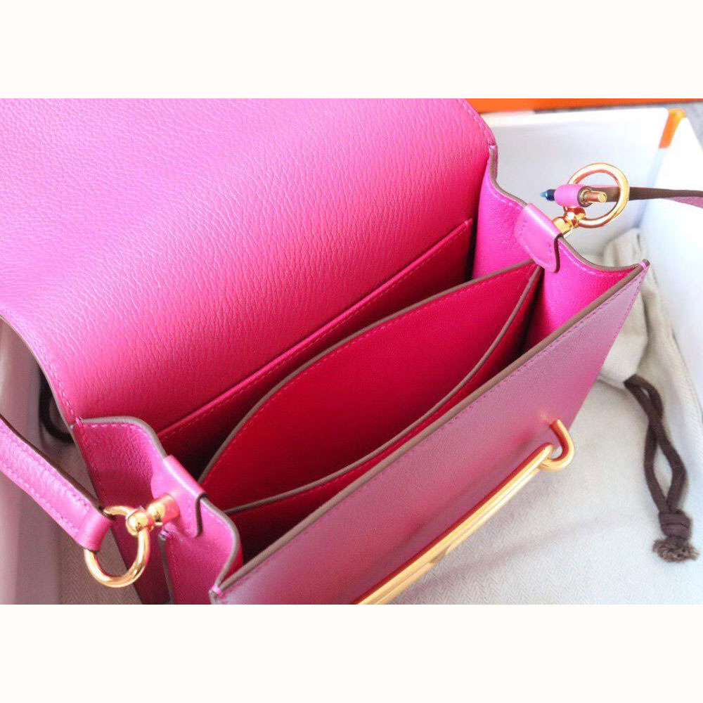 Hermes Roulis Mini Shoulder Bag in Pink Evercolor H083189CK01 - Photo-3