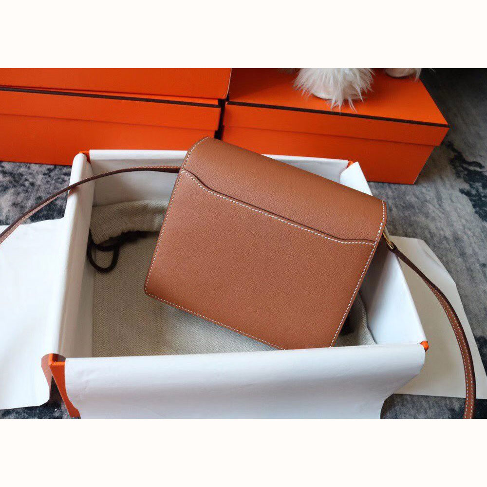 Hermes Roulis Mini Shoulder Bag in Brown Evercolor H083189CK03 - Photo-2