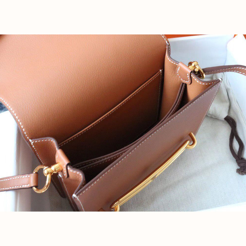 Hermes Roulis Mini Shoulder Bag in Brown Evercolor H083189CK03 - Photo-3
