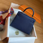 Hermes 25cm Kelly Sellier Blue Saphir CK73 Epsom H027629CK73 - thumb-2