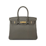Hermes 30cm Etain Birkin Bag In Clemence Leather H027767CK28
