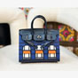 Hermes 20CM Sac Birkin Faubourg crocodile in Blue Marine - thumb-2