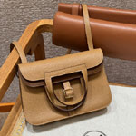 Hermes Halzan 22CM Togo Crossbody Bag in Caramel H069523CK37