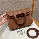 Hermes Halzan 22CM Togo Crossbody Bag in Brown H069523CKAI