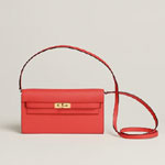 Hermes Kelly Classique To Go wallet in red H080253CC9T