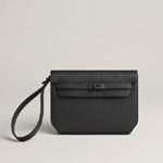 Hermes Kelly depeches 25 monochrome pouch in Black H082295CH89
