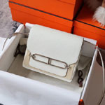 Hermes Roulis Mini Shoulder Bag in White Evercolor H083189CK04
