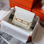 Hermes Roulis Mini Shoulder Bag in White Evercolor H083189CK05