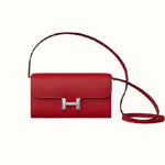 Hermes Constance Long To Go Wallet in Red Epsom H084273CK02