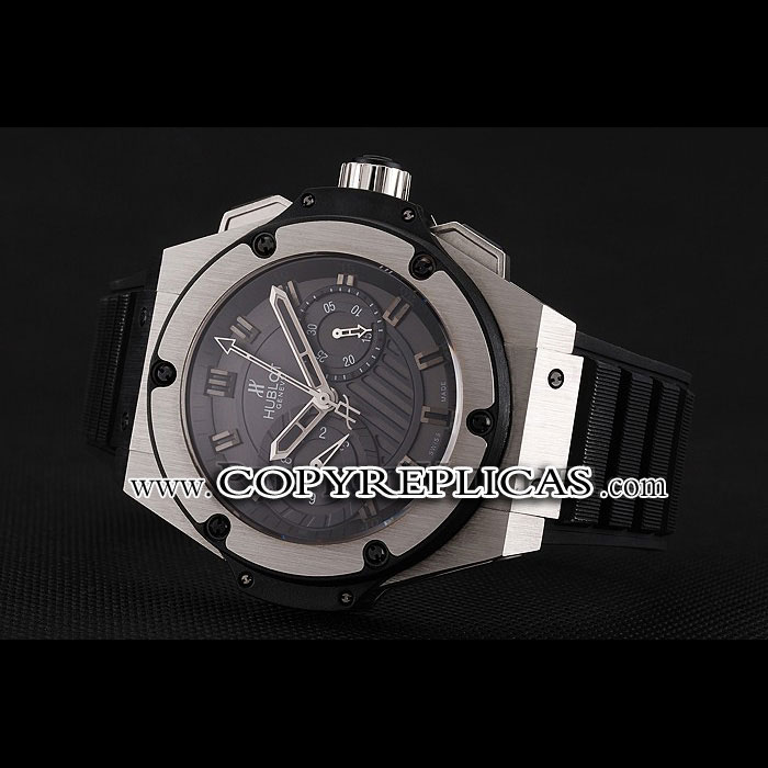 Swiss Hublot King Power Stainless Steel with Rubber Band HB6256 - Photo-3