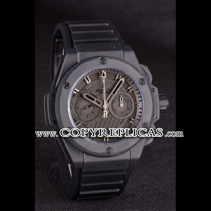 Swiss Hublot King Power Black Dial with Rubber Band HB6262 - Photo-2