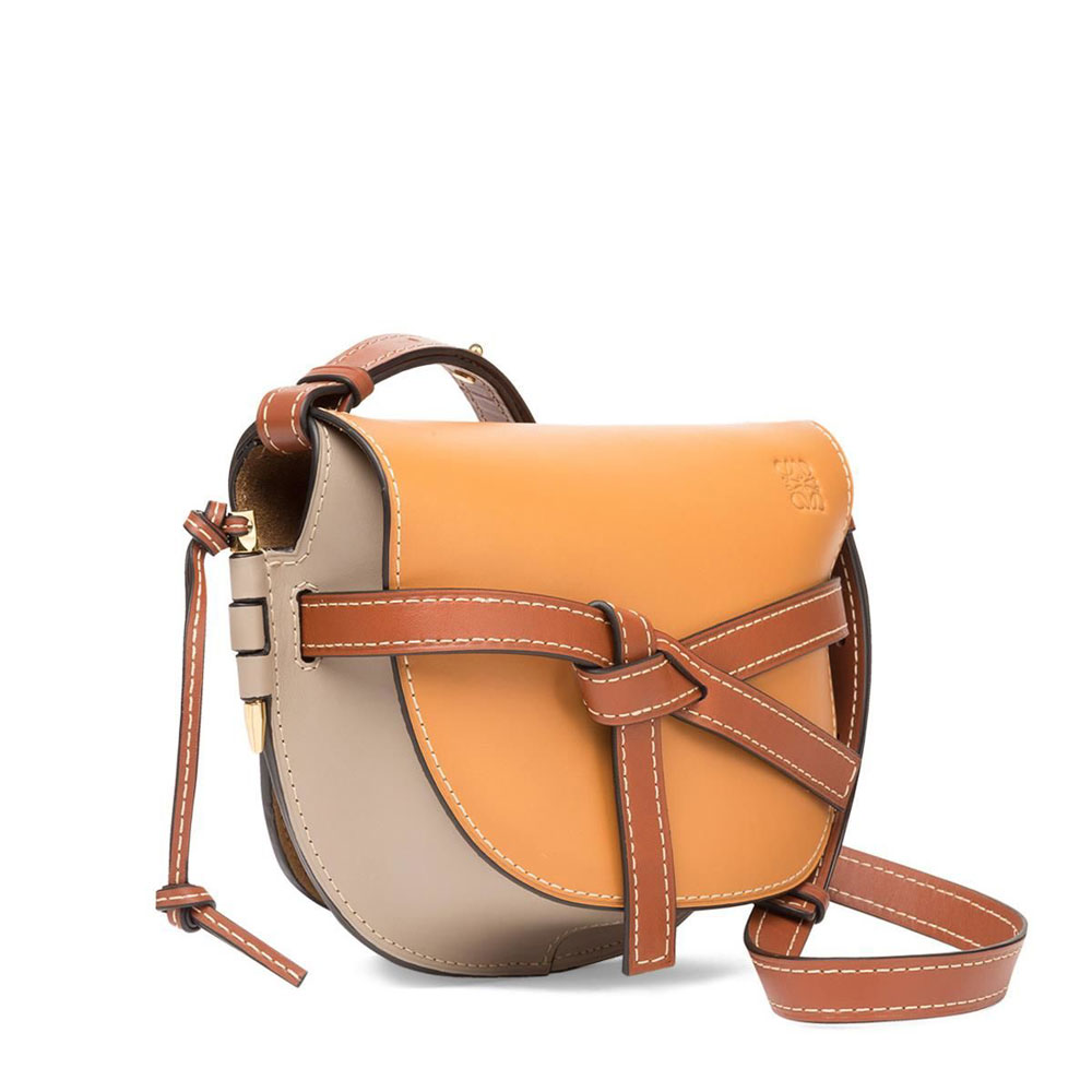 Loewe Gate Small Bag Amber Light Grey Rust Colour 321.54.T20-8226 - Photo-4