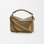 Loewe Small Puzzle bag in classic calfskin and suede Green A510S21XCE 6567