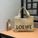Small Loewe Font Tote In Raffia A685B59X03 2123