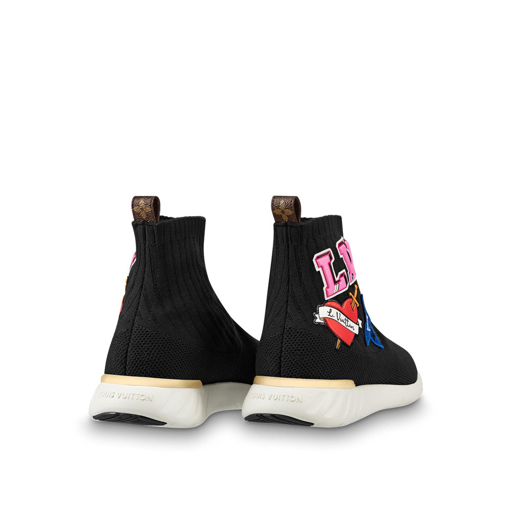 Louis Vuitton Black Heart Sock Sneaker Boot 1A4MRU - Photo-3