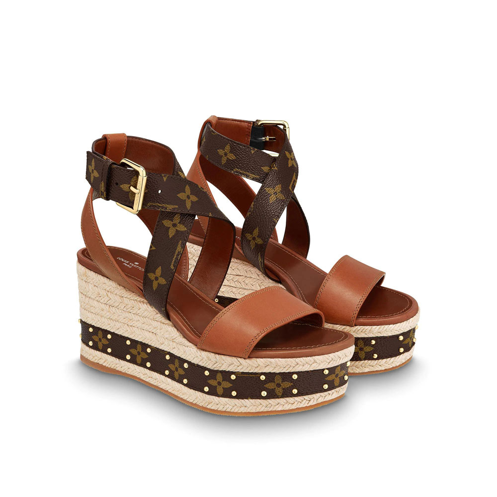 Louis Vuitton Boundary Wedge Sandal in Brown 1A63W5 - Photo-2