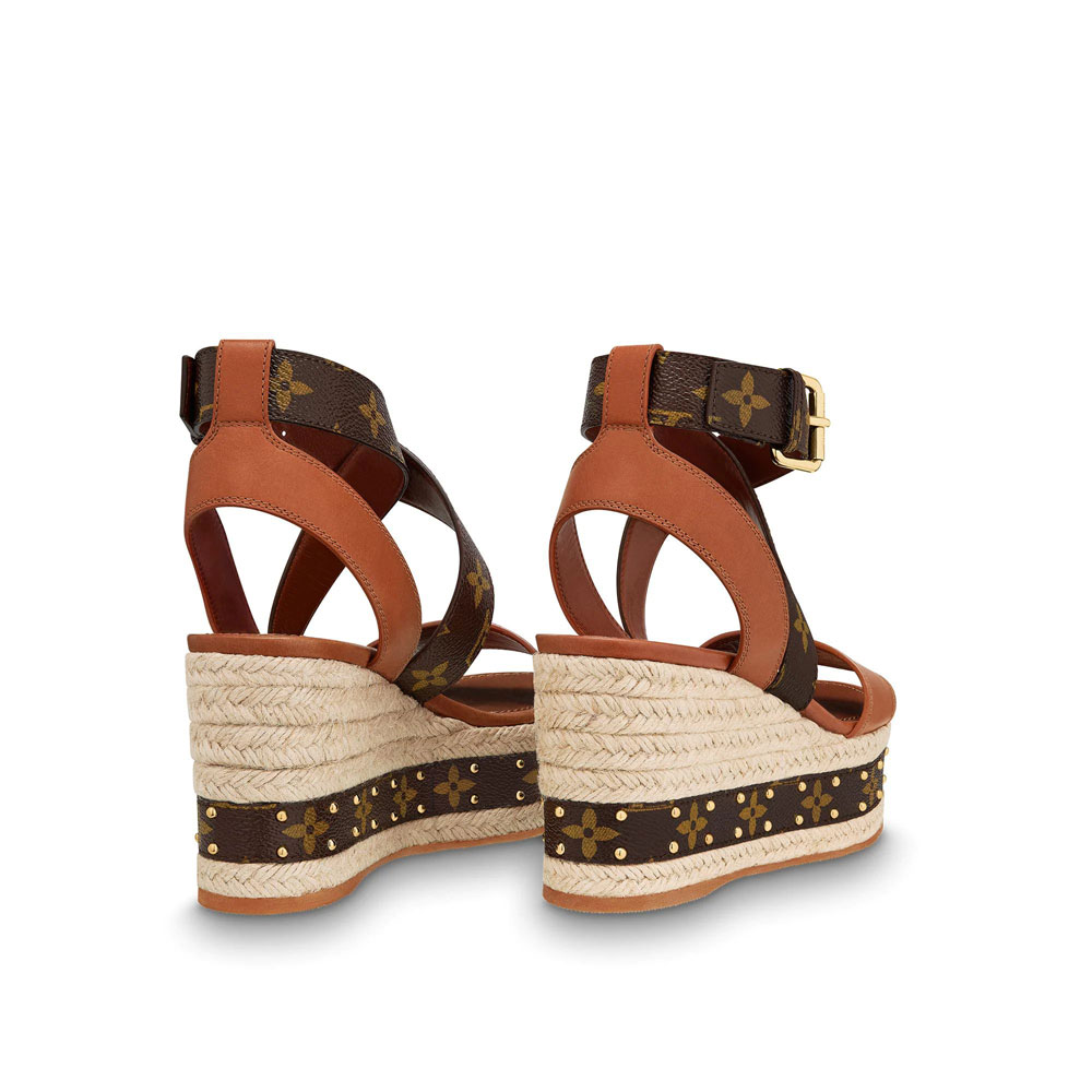 Louis Vuitton Boundary Wedge Sandal in Brown 1A63W5 - Photo-3