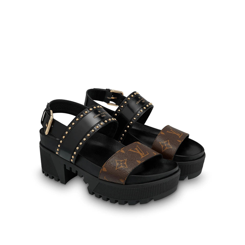 Louis Vuitton Laureate Platform Sandal in Black 1A6654 - Photo-2