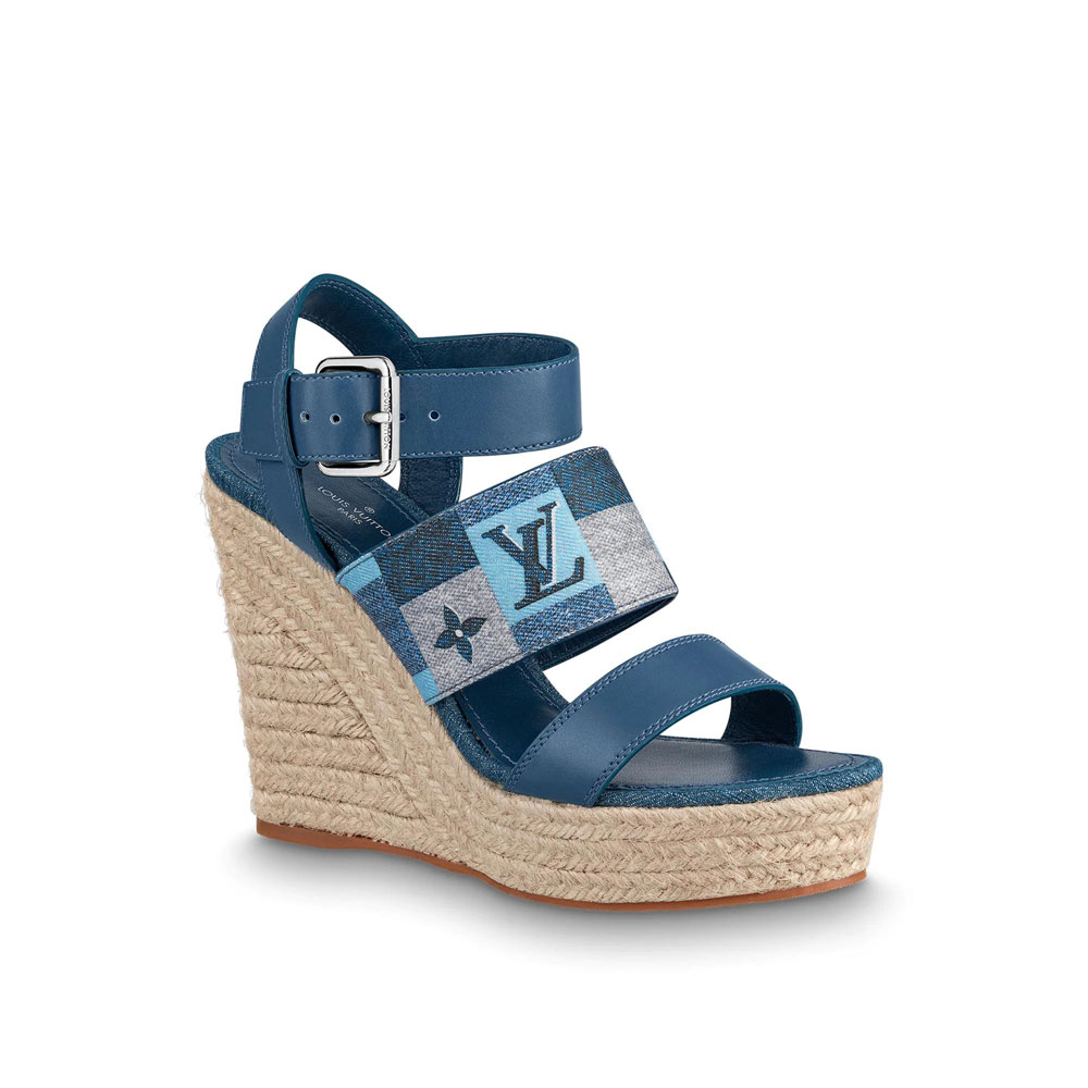 Louis Vuitton Starboard Wedge Sandal in Blue 1A6667