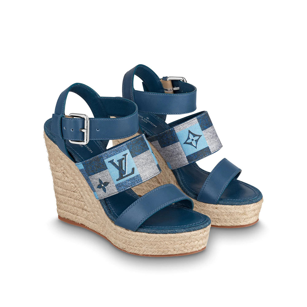 Louis Vuitton Starboard Wedge Sandal in Blue 1A6667 - Photo-2