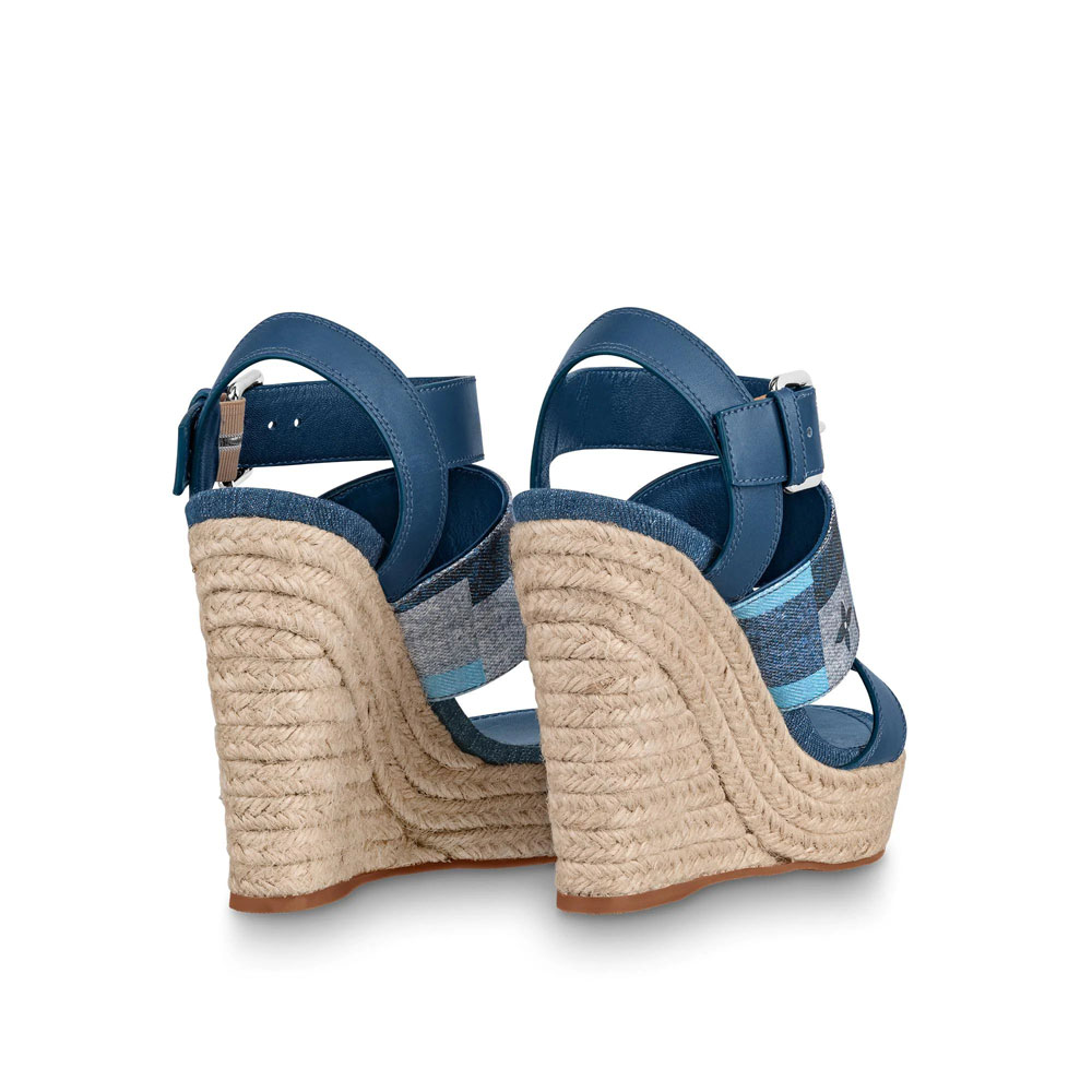 Louis Vuitton Starboard Wedge Sandal in Blue 1A6667 - Photo-3