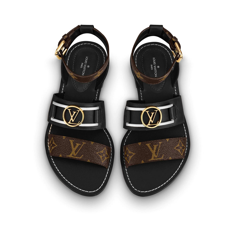 Louis Vuitton Academy Flat Sandal in Black 1A6781 - Photo-3