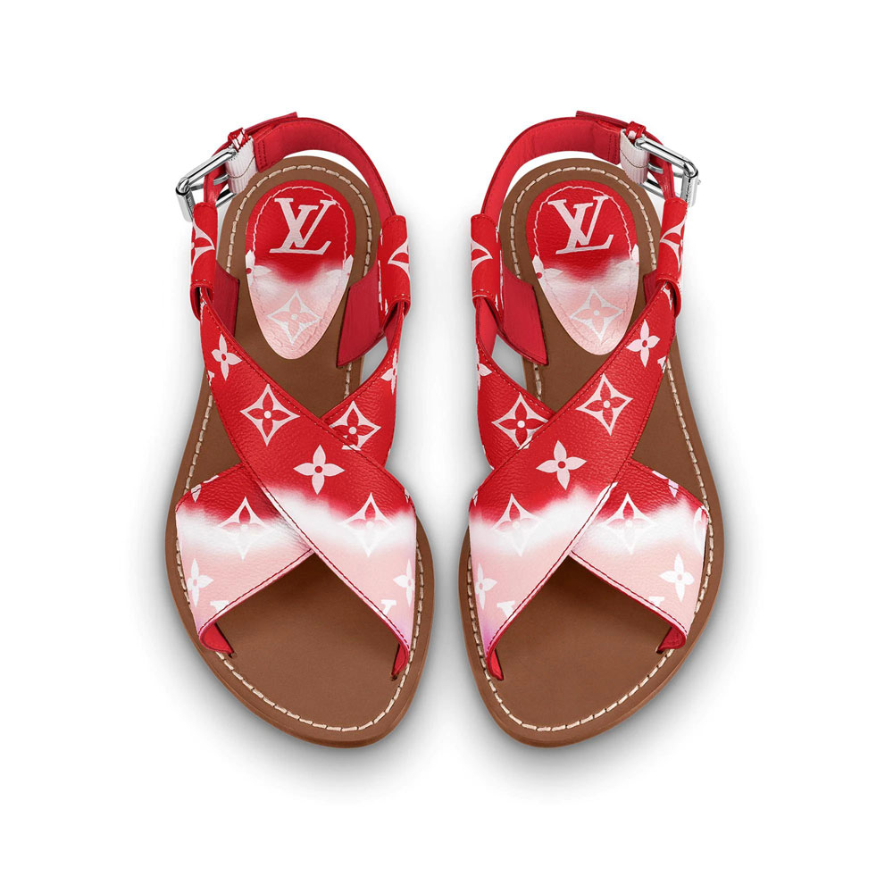 Louis Vuitton Escale Palma Flat Sandal in Red 1A7TPG - Photo-3