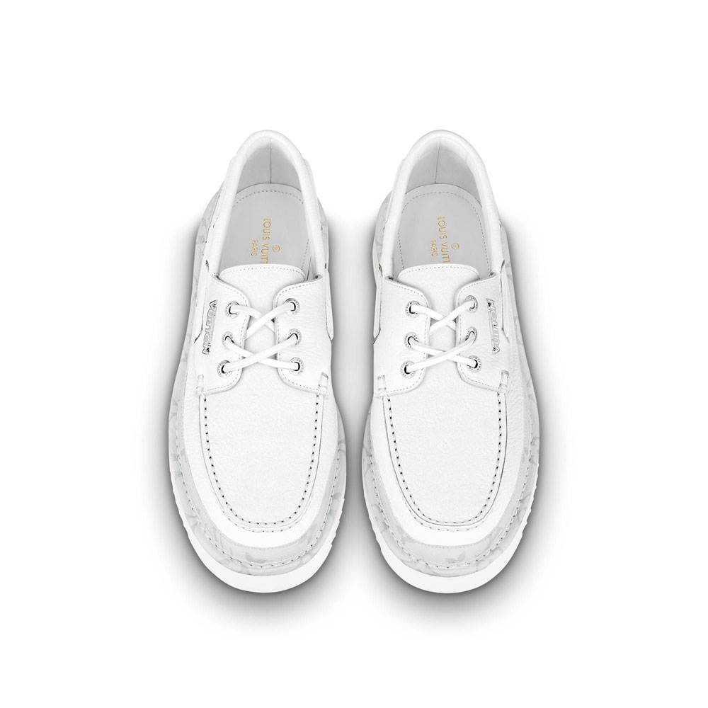Louis Vuitton Cosy Boat Shoe in White 1A8K0I - Photo-2