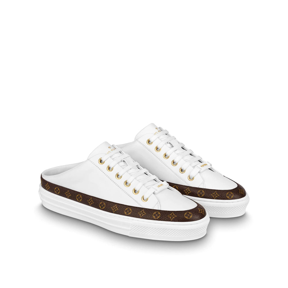 Louis Vuitton Stellar Open Back Sneaker in White 1A8NEJ - Photo-3