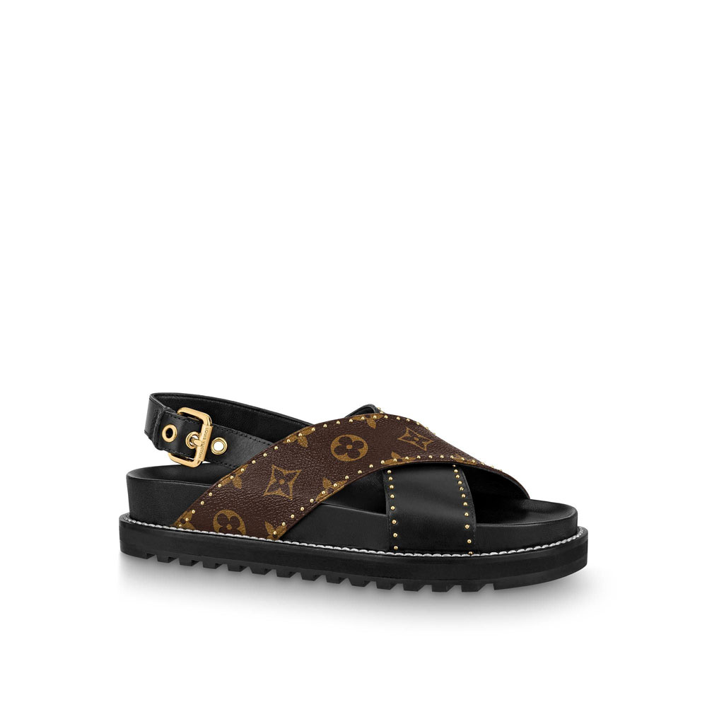 Louis Vuitton Paseo Flat Comfort Sandal in Black 1A8O1Z