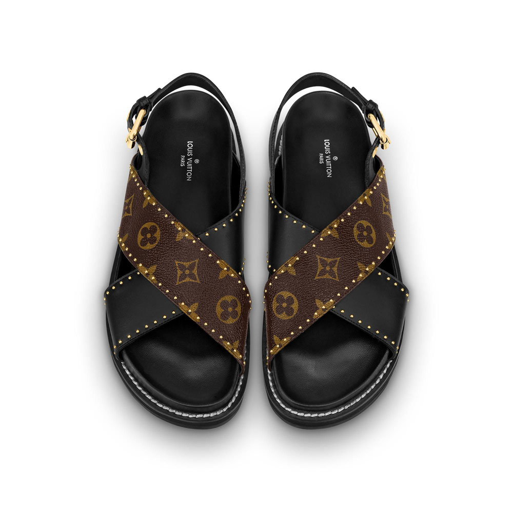 Louis Vuitton Paseo Flat Comfort Sandal in Black 1A8O1Z - Photo-2