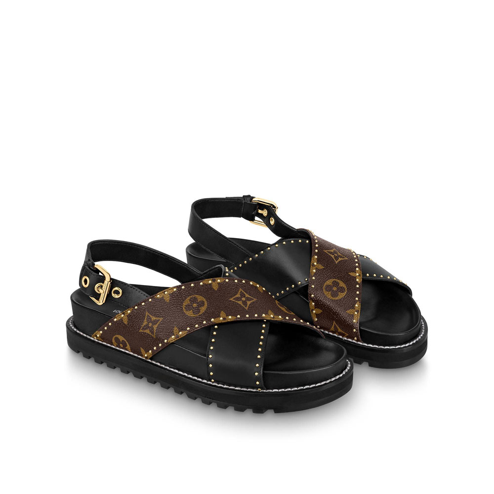 Louis Vuitton Paseo Flat Comfort Sandal in Black 1A8O1Z - Photo-3