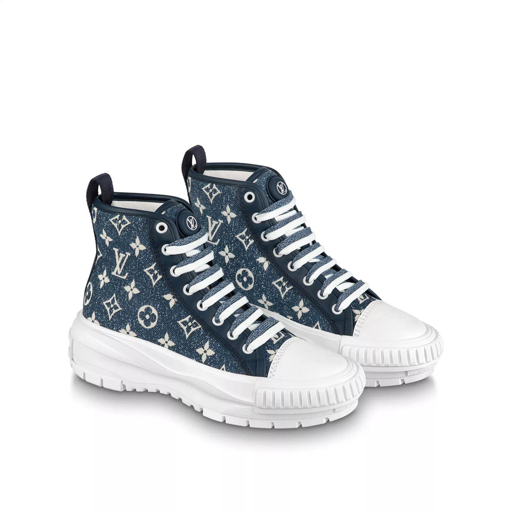 Louis Vuitton Squad Sneaker Boot in Blue 1A9S12 - Photo-2