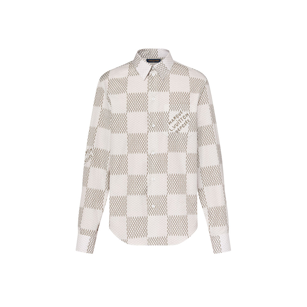 Louis Vuitton Damier Long-Sleeved Classic Cotton Shirt 1AFJDA