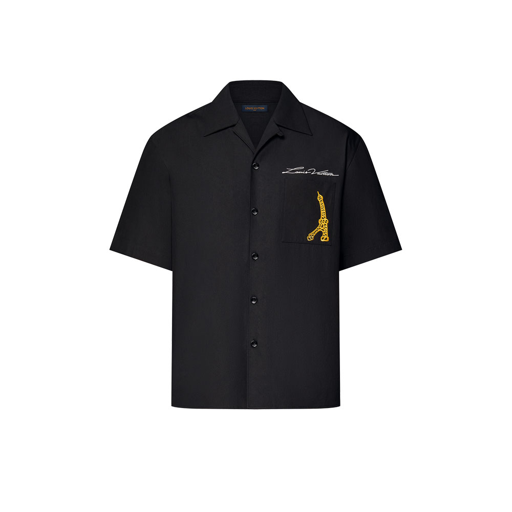 Louis Vuitton Open Collar Short-Sleeved Cotton Shirt 1AFJHQ