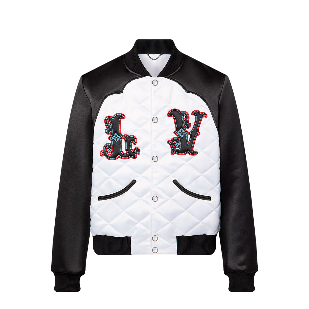 Louis Vuitton Bicolor Satin Bomber Jacket 1AFWK8