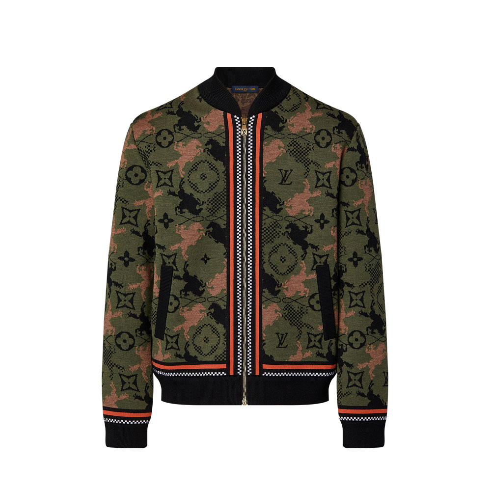 Louis Vuitton Jacquard Wool Bomber Blouson 1AFXSA