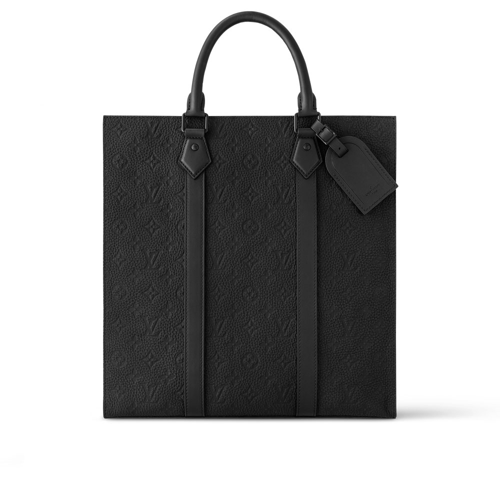 Louis Vuitton Sac Plat NV Bag in Monogram Taurillon Leather Black M21866