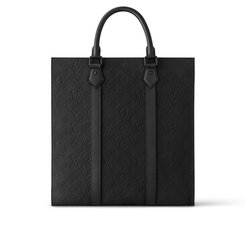 Louis Vuitton Sac Plat NV Bag in Monogram Taurillon Leather Black M21866 - Photo-3