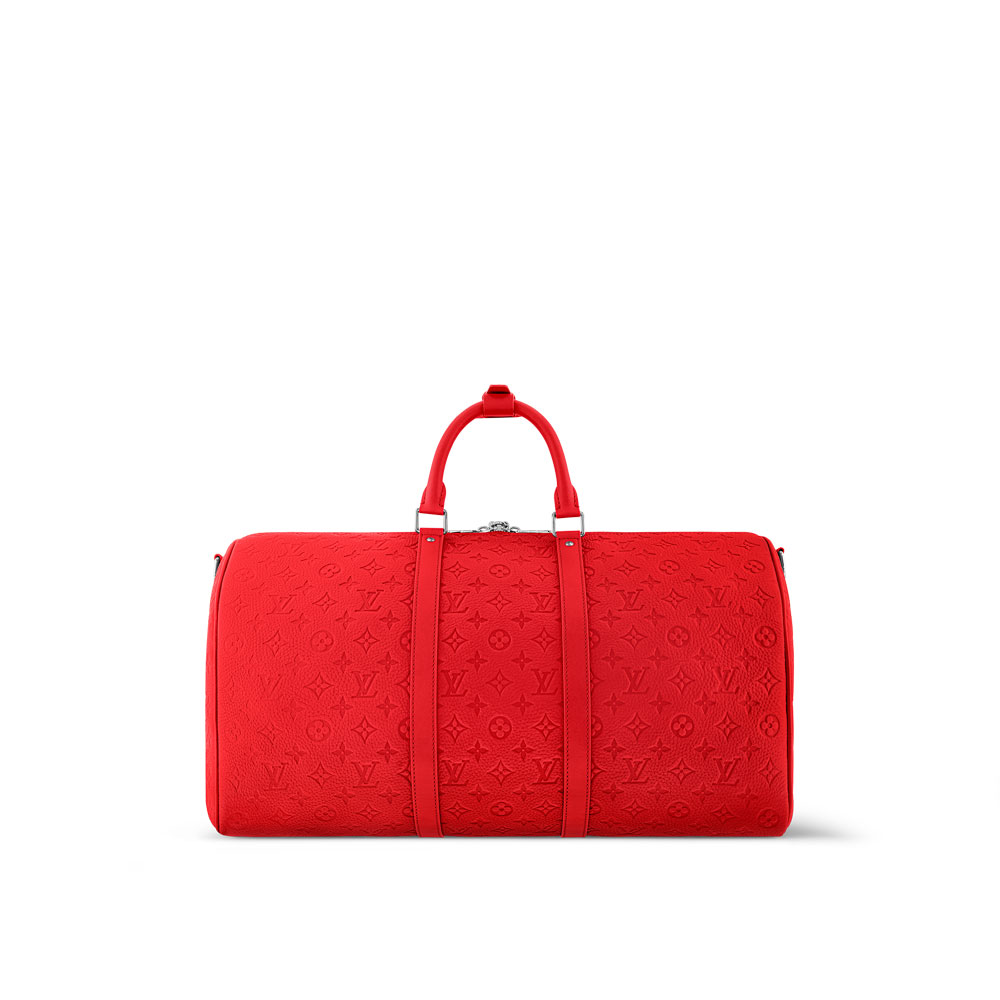 Louis Vuitton Keepall Bandouliere 50 Bag in Monogram Taurillon Red M23750 - Photo-3