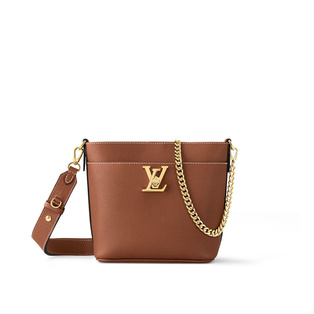 Louis Vuitton Lock and Walk Bucket Bag Lockme Brown M24165