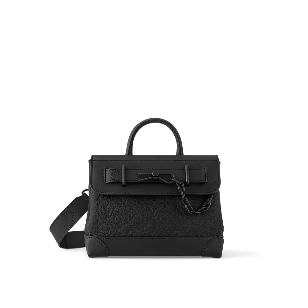 Louis Vuitton Steamer PM Bag in Taurillon Monogram Black M24436