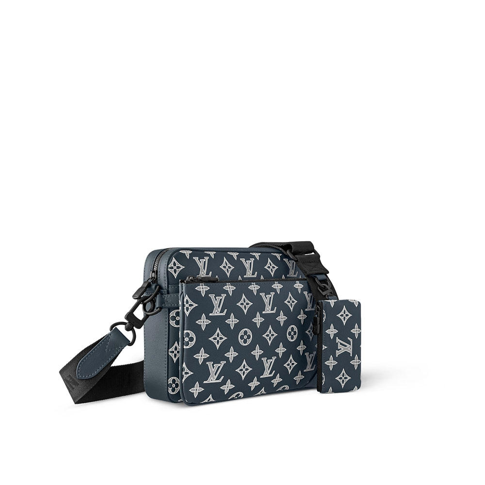 Louis Vuitton Trio Messenger Bag Monogram Shadow Blue M24753 - Photo-2