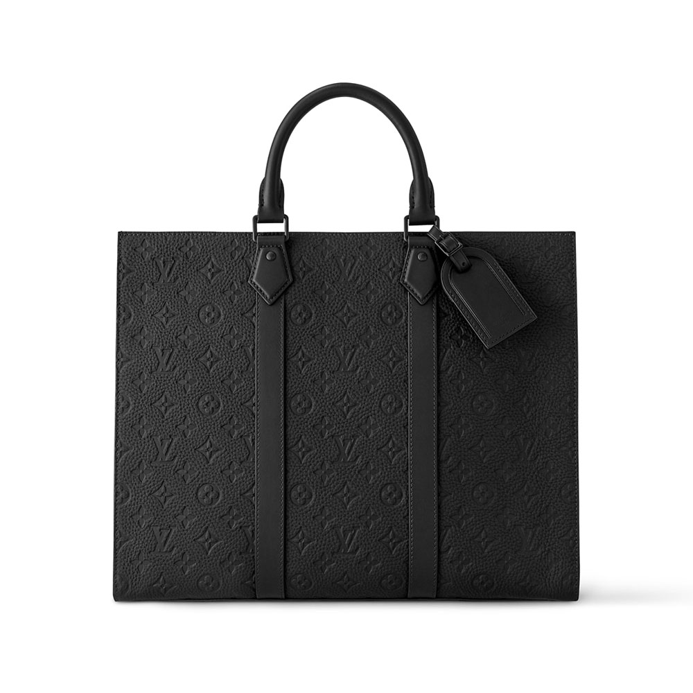 Louis Vuitton Sac Plat 24H Tote Bag Taurillon Black M24786