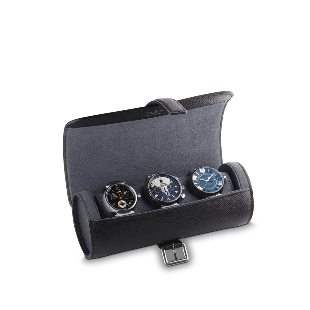 Louis Vuitton 3 Watch Case Taiga Leather M32609 - Photo-2