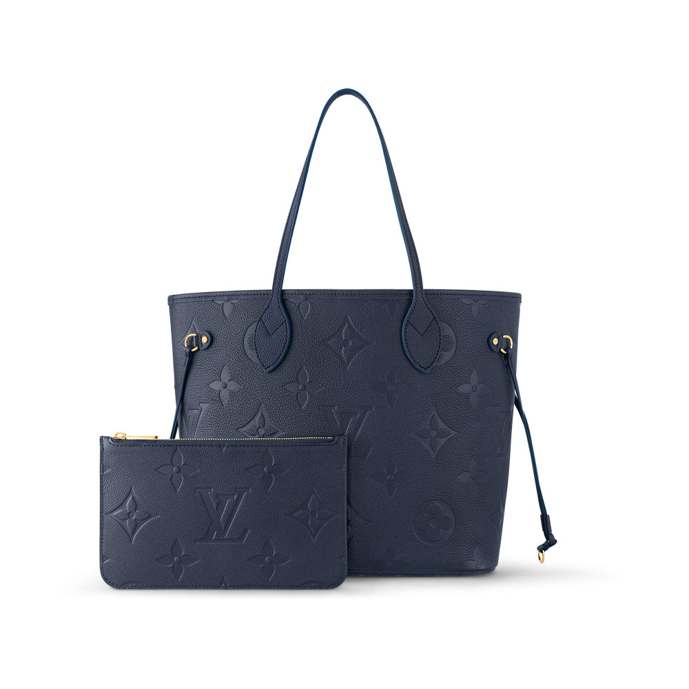 Louis Vuitton Neverfull MM Tote Bag in Monogram Empreinte Blue M47143 - Photo-3