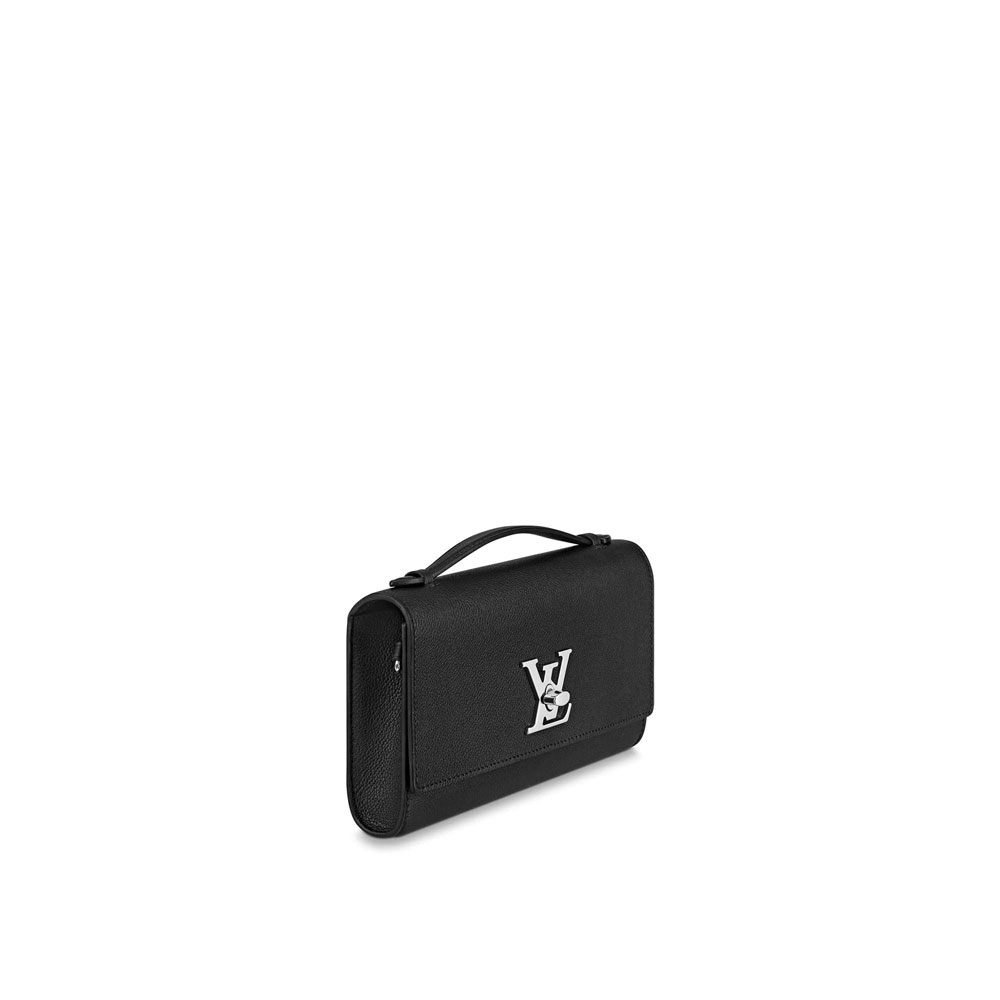 Louis Vuitton Lockme Black Clutch Purse Evening Bag M56088 - Photo-2