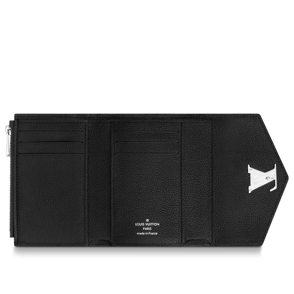 Louis Vuitton MyLockMe Compact Wallet Lockme Leather in Black M62947 - Photo-3